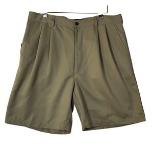 Mark Elliot Mens 36 Khaki Solid Pleated Golf Shorts Tee Pocket Couture Sport